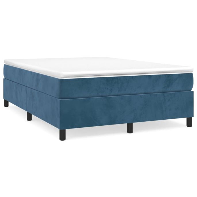 Boxspringframe fluweel donkerblauw 140x190 cm