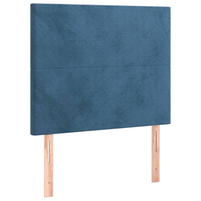Hoofdborden 2 st 90x5x78/88 cm fluweel donkerblauw