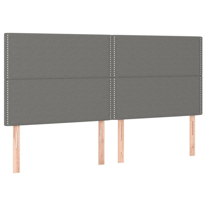 Hoofdborden 4 st 90x5x78/88 cm stof donkergrijs