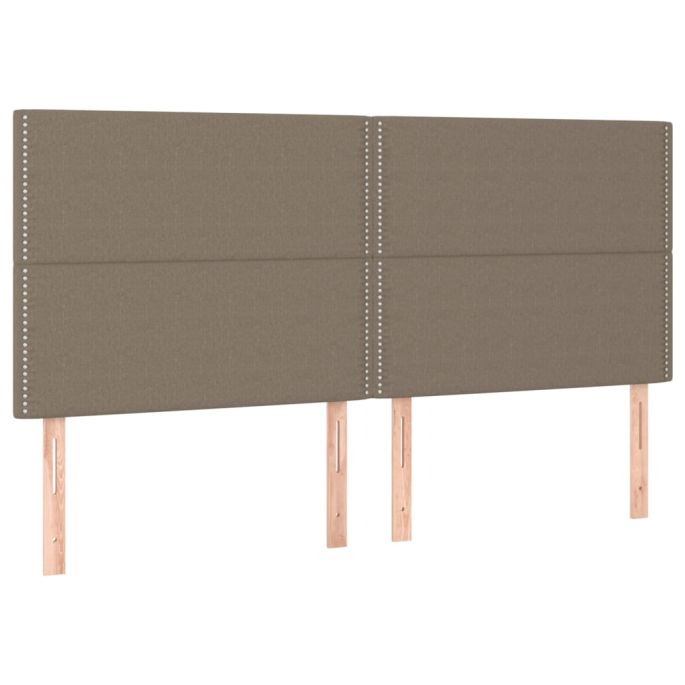 Hoofdborden 4 st 100x5x78/88 cm stof taupe