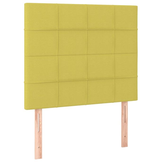 Hoofdborden 2 st 90x5x78/88 cm stof groentje