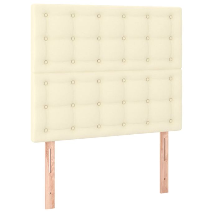 Hoofdborden 2 st 90x5x78/88 cm kunstleer crèmekleurig