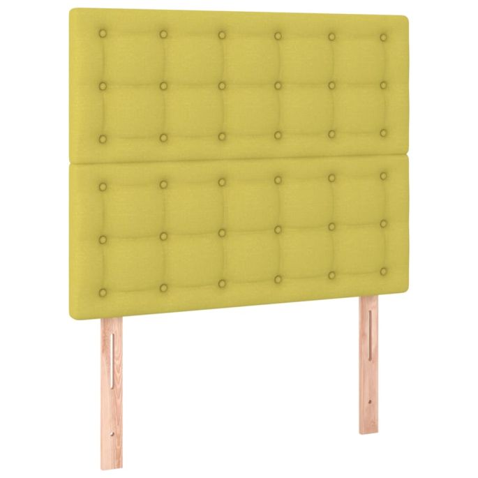 Hoofdborden 2 st 100x5x78/88 cm stof groentje