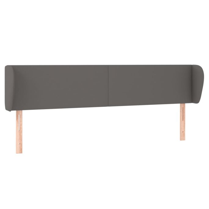 Hoofdbord met randen 203x23x78/88 cm kunstleer grijs