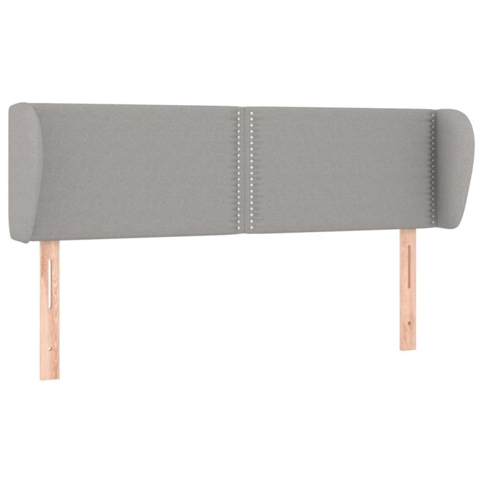 Hoofdbord met randen 147x23x78/88 cm stof lichtgrijs