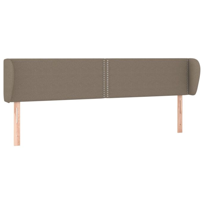 Hoofdbord met randen 163x23x78/88 cm stof taupe