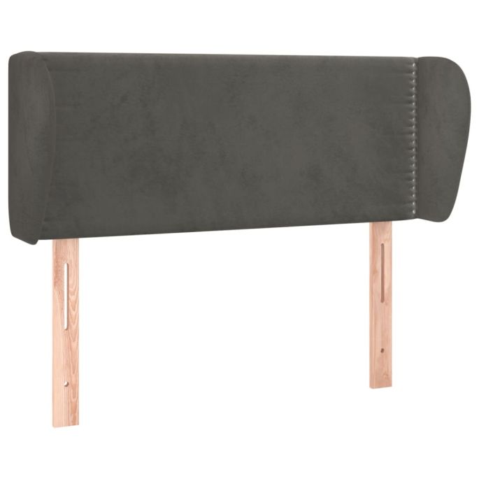 Hoofdbord met randen 83x23x78/88 cm fluweel donkergrijs