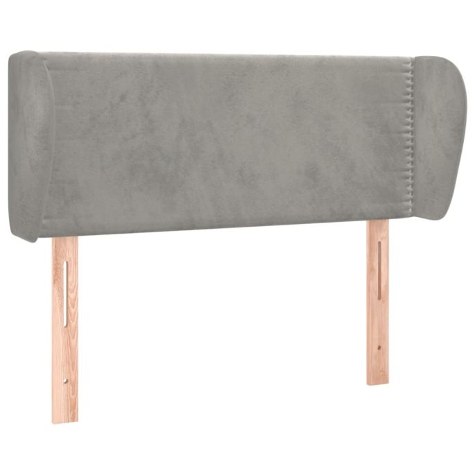 Hoofdbord met randen 93x23x78/88 cm fluweel lichtgrijs