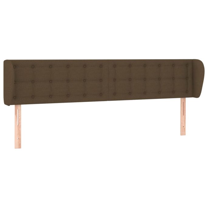 Hoofdbord met randen 163x23x78/88 cm stof donkerbruin