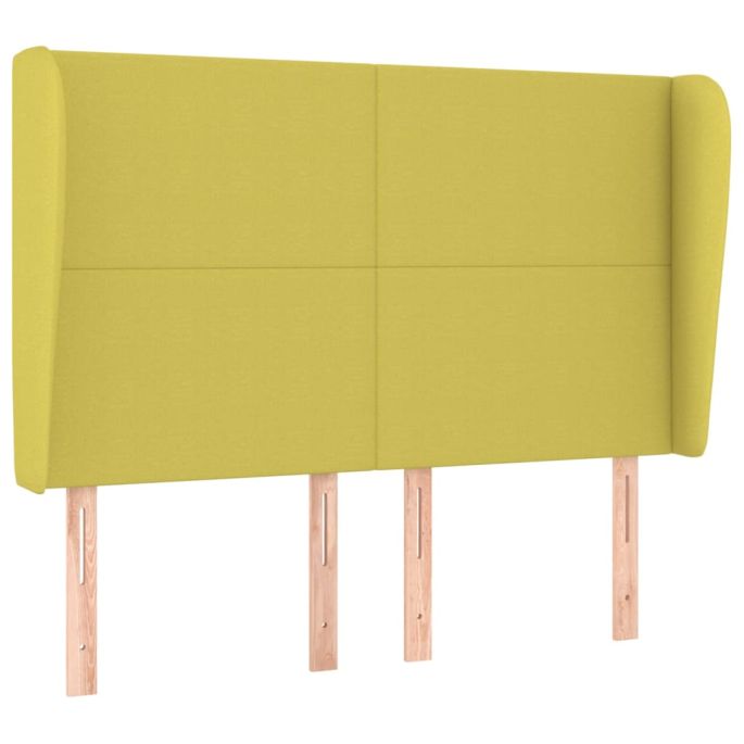 Hoofdbord met randen 147x23x118/128 cm stof groentje