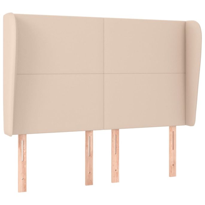 Hoofdbord met randen 147x23x118/128cm kunstleer cappuccinokleur