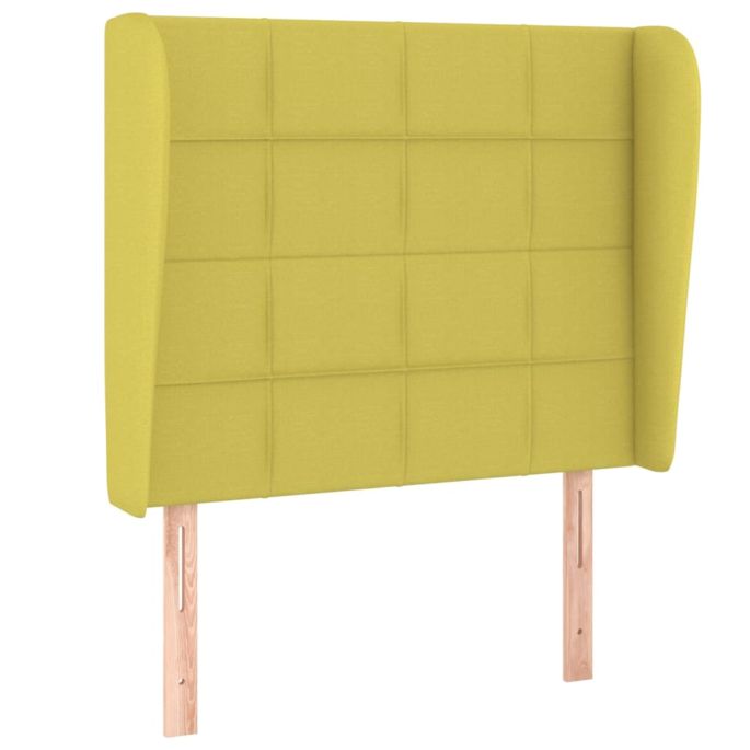 Hoofdbord met randen 93x23x118/128 cm stof groentje