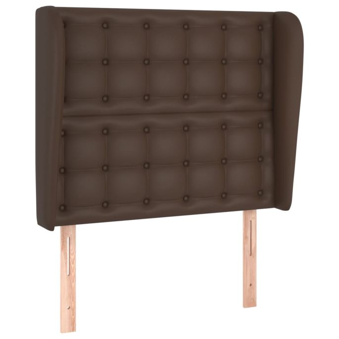 Hoofdbord met randen 103x23x118/128 cm kunstleer bruin