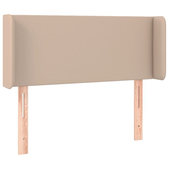Hoofdbord met randen 93x16x78/88 cm kunstleer cappuccinokleur