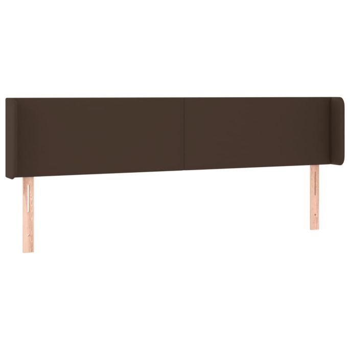 Hoofdbord met randen 203x16x78/88 cm kunstleer bruin