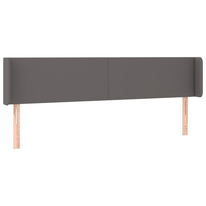 Hoofdbord met randen 203x16x78/88 cm kunstleer grijs