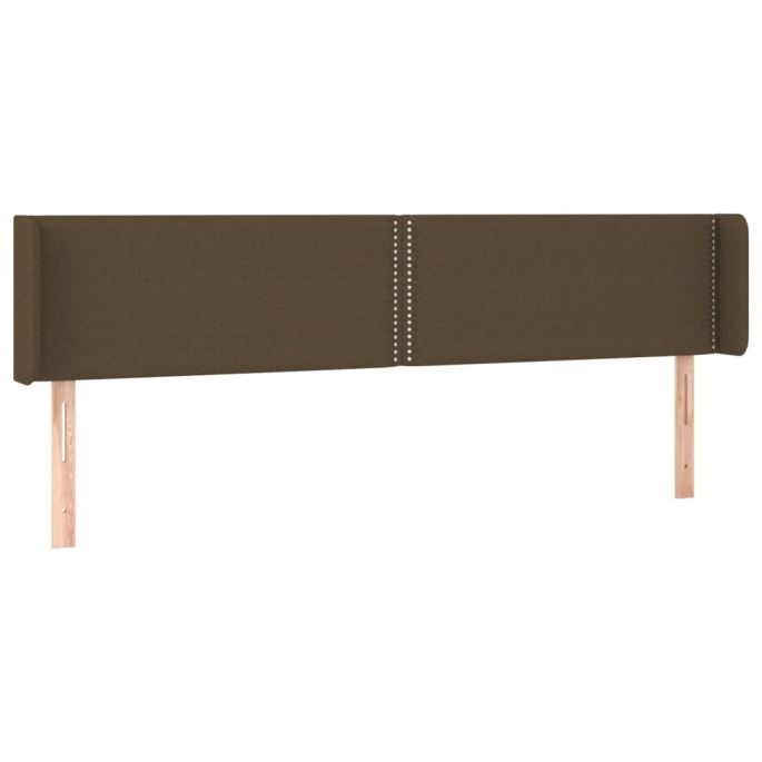 Hoofdbord met randen 163x16x78/88 cm stof donkerbruin