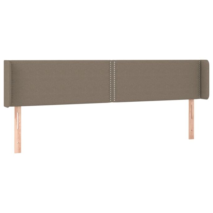 Hoofdbord met randen 203x16x78/88 cm stof taupe