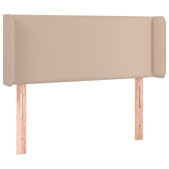 Hoofdbord met randen 93x16x78/88 cm kunstleer cappuccinokleur