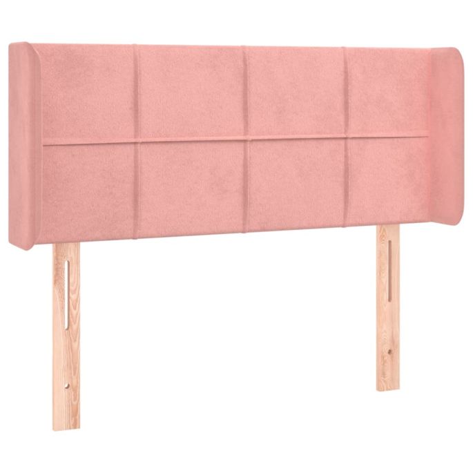 Hoofdbord met randen 83x16x78/88 cm fluweel roze