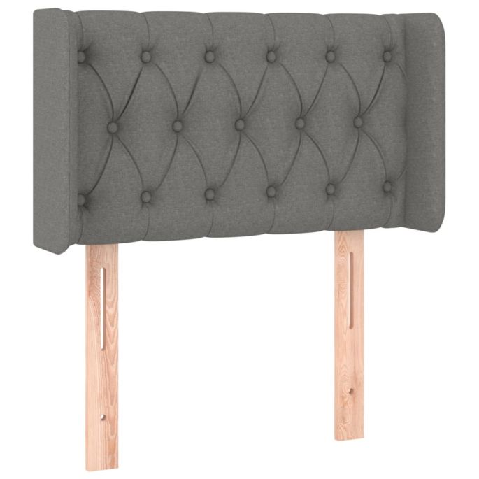 Hoofdbord met randen 83x16x78/88 cm stof donkergrijs