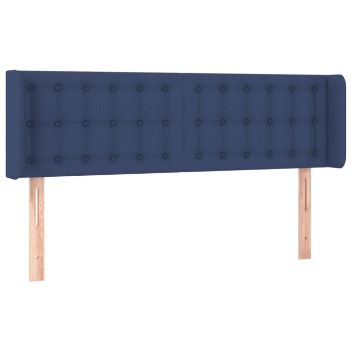 Hoofdbord met randen 147x16x78/88 cm stof blauw
