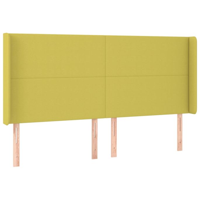 Hoofdbord met randen 203x16x118/128 cm stof groen