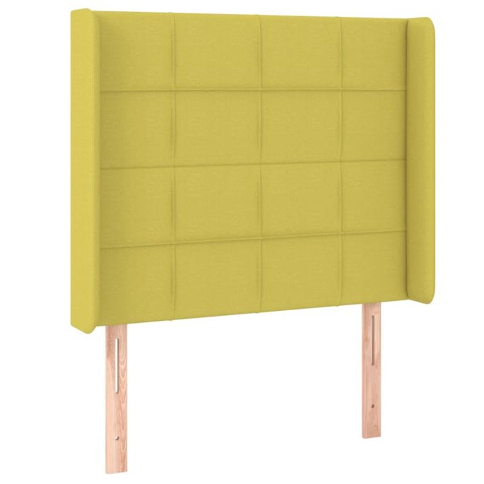 Hoofdbord met randen 83x16x118/128 cm stof groentje