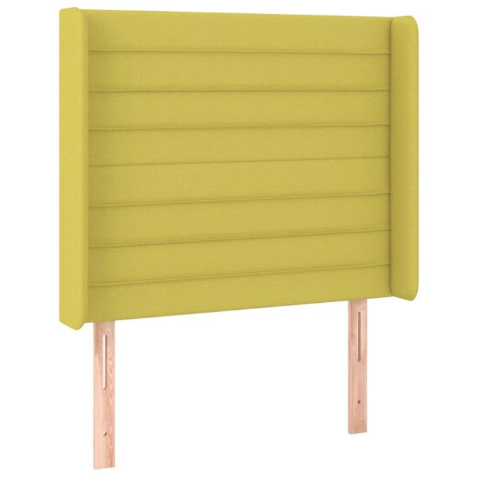 Hoofdbord met randen 83x16x118/128 cm stof groen