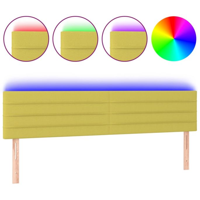 Hoofdbord LED 160x5x78/88 cm stof groentje