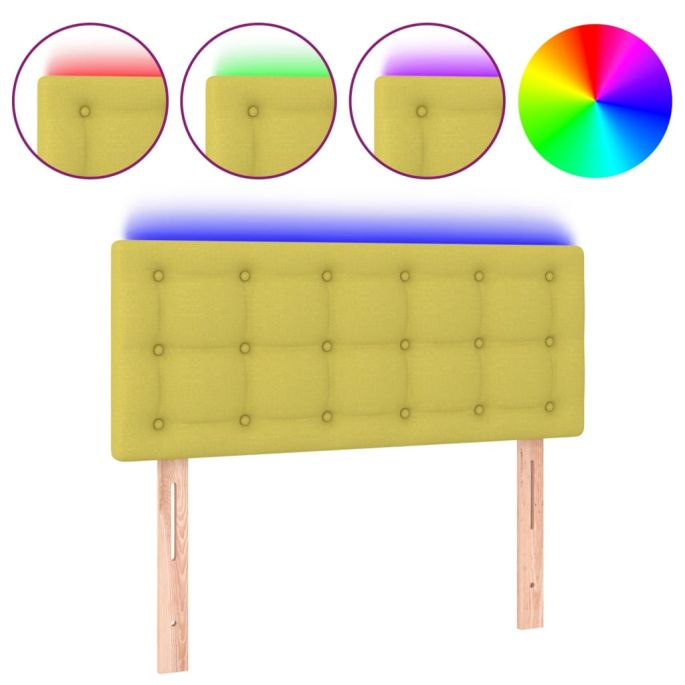 Hoofdbord LED 100x5x78/88 cm stof groentje