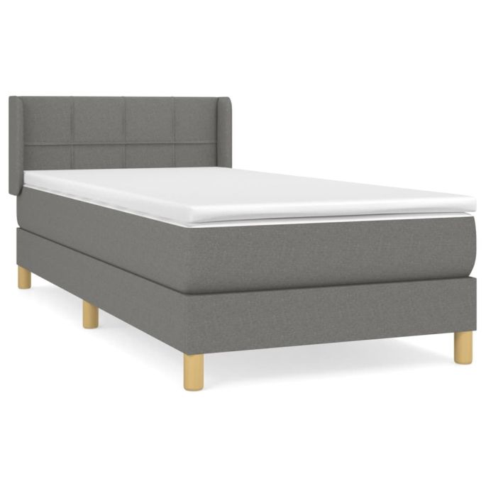 Boxspring met matras stof donkergrijs 80x200 cm
