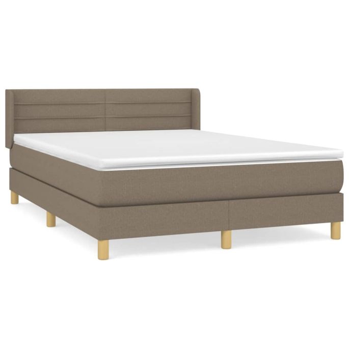 Boxspring met matras stof taupe 140x190 cm