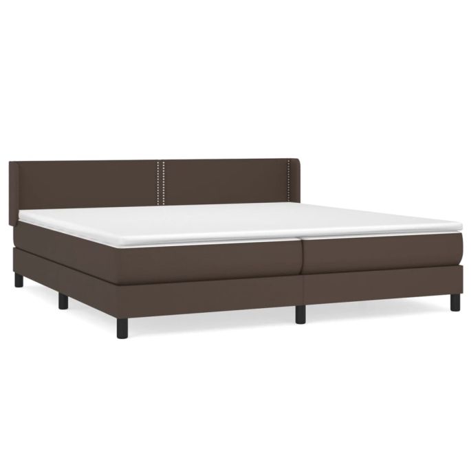 Boxspring met matras kunstleer bruin 200x200 cm