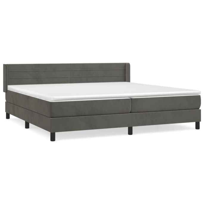 Boxspring met matras fluweel donkergrijs 200x200 cm
