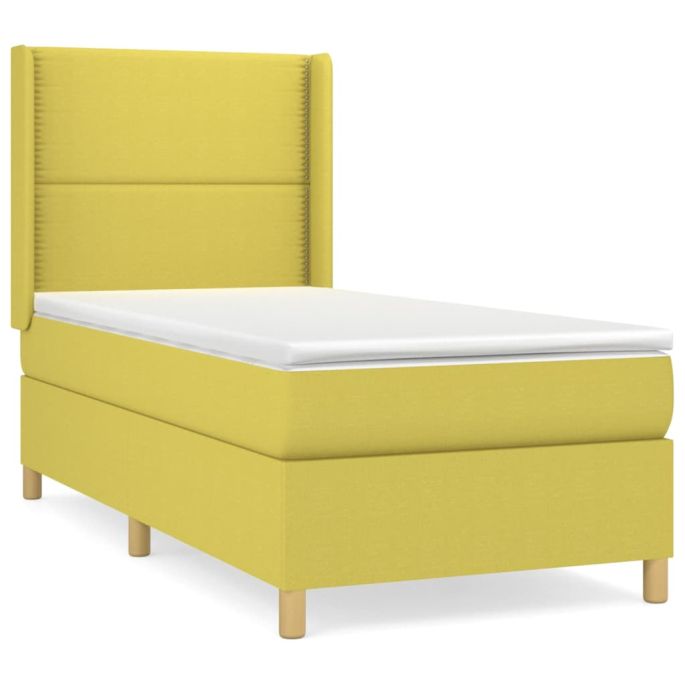 Boxspring met matras stof groentje 100x200 cm