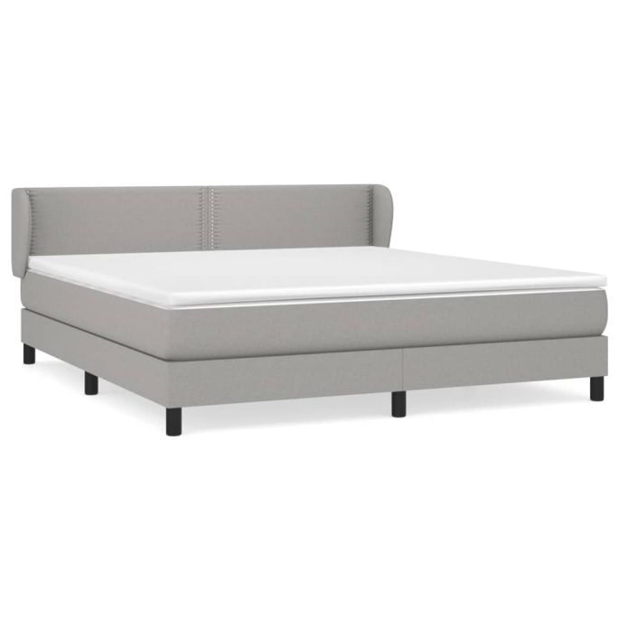 Boxspring met matras stof lichtgrijs 180x200 cm