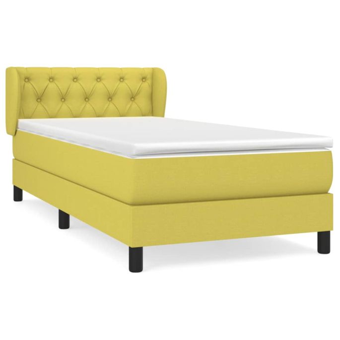 Boxspring met matras stof groentje 80x200 cm