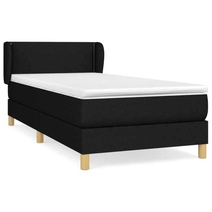 Boxspring met matras stof zwart 80x200 cm