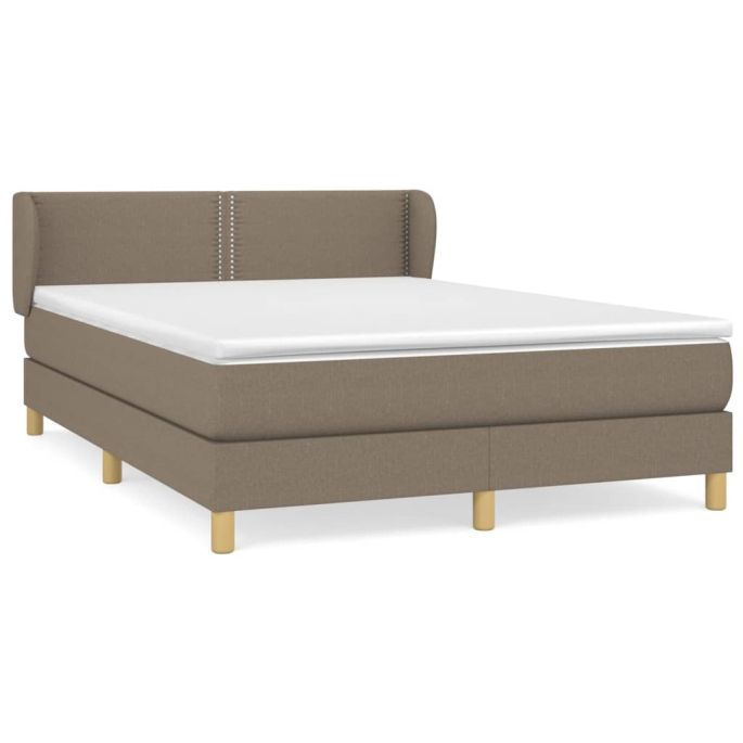 Boxspring met matras stof taupe 140x190 cm