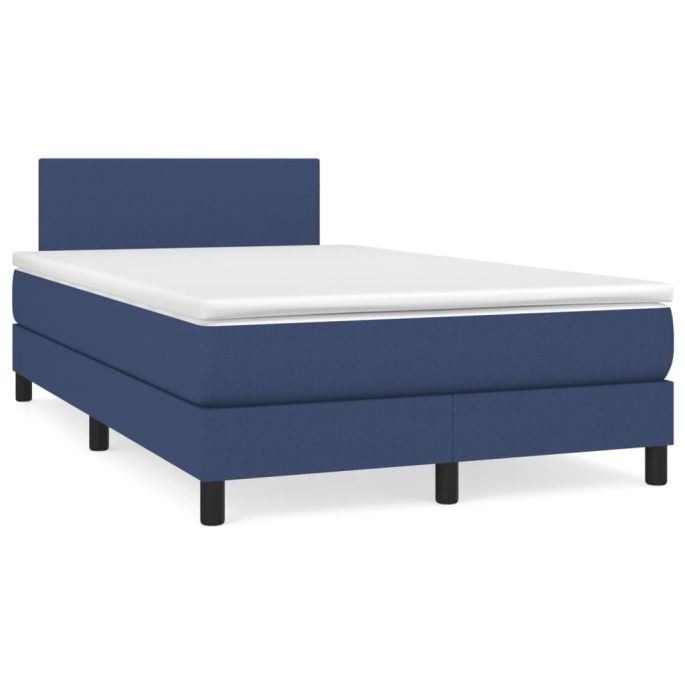 Boxspring met matras stof blauw 120x200 cm
