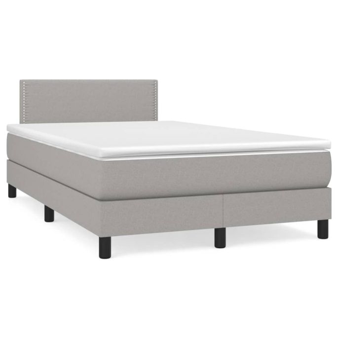 Boxspring met matras stof lichtgrijs 120x200 cm