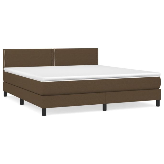 Boxspring met matras stof donkerbruin 180x200 cm