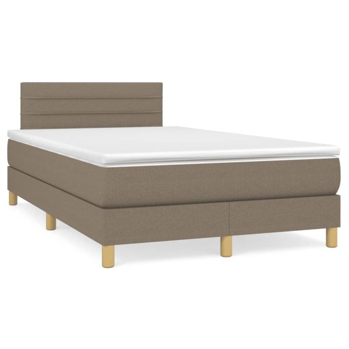 Boxspring met matras stof taupe 120x200 cm