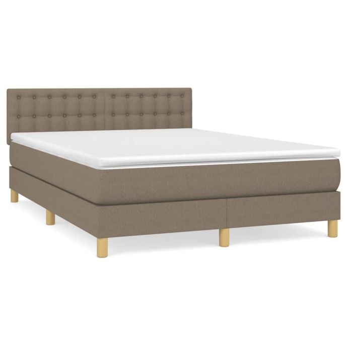 Boxspring met matras stof taupe 140x200 cm