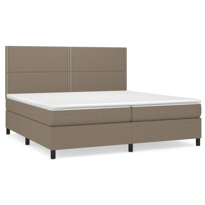 Boxspring met matras stof taupe 200x200 cm