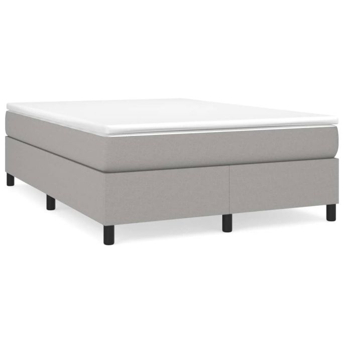 Boxspring met matras stof lichtgrijs 140x190 cm