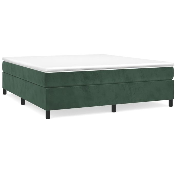 Boxspring met matras fluweel donkergroen 180x200 cm